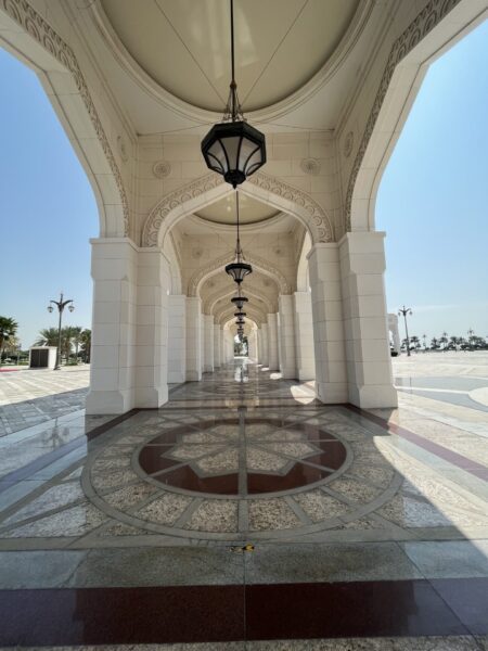 outdoor corridor at qasr al watan