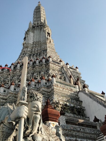 Closeup of statue below Wat Arun temple