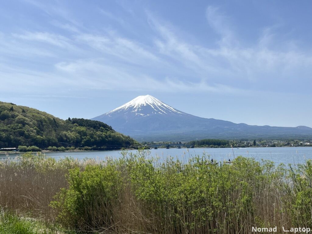 Mount Fuji as seen from Lake Kawaguchi