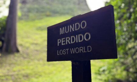 Lost World sign in Tikal