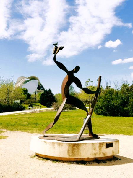 Iron sculptures in the gardens of Turia